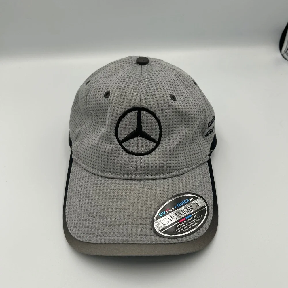 Cap America Mercedes-Benz Golf Hat Mens OSFA Grey Performance Mesh UV Cap